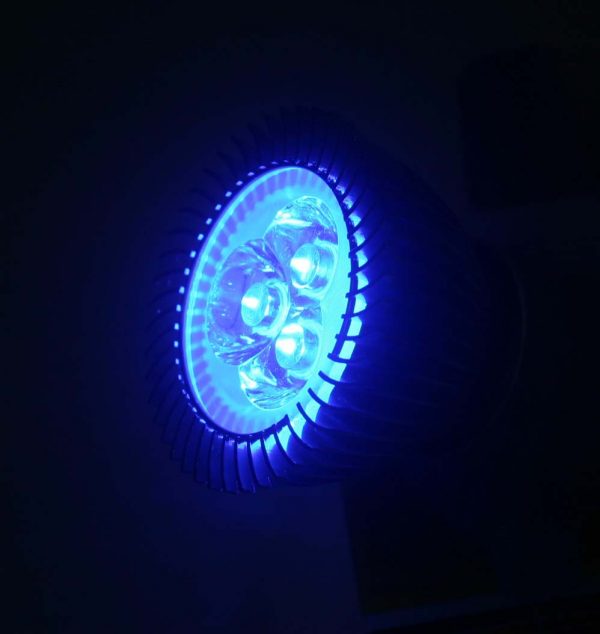 Ampoule GU10 3*1 watts Bleu